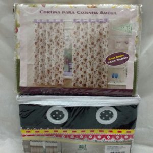 Cortina de Cozinha Luiza/Amélia 2,80x1,50 - 2,80x1,60 = IZALTÉX