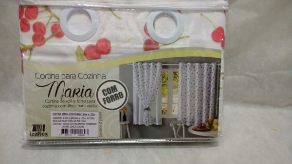 Cortina Cozinha Maria c/ Forro 2,80x1,50 = IZALTÉX