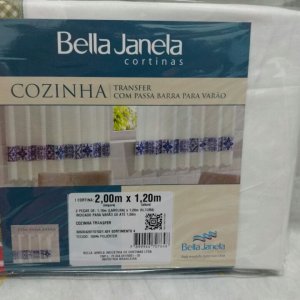 Cortina de Cozinha PROMOÇÃO Transfer 2,00x1,20 - 2,20 X 1,20 - BELLA JANELA