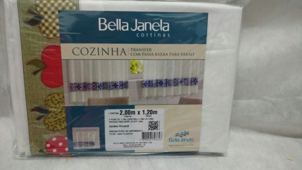 Cortina de Cozinha PROMOÇÃO Transfer 2,00x1,20 - 2,20 X 1,20 - BELLA JANELA