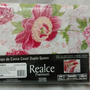 Lençol Queen 04 pç Realce 140 Fios 2,50x2,40 = SULTAN