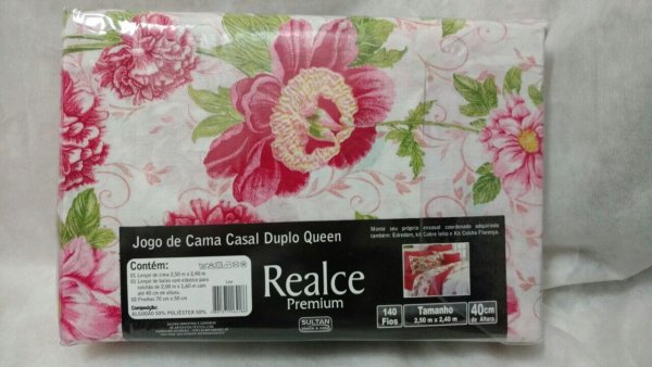 Lençol Queen 04 pç Realce 140 Fios 2,50x2,40 = SULTAN