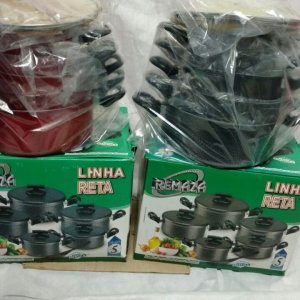 Panela Tampa de Vidro 05 Pçs Craq/Verm - REMAZA