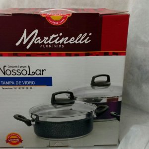 Panela Alumínio Nosso Lar/ Gold Tampa de Vidro = MARTINELLI