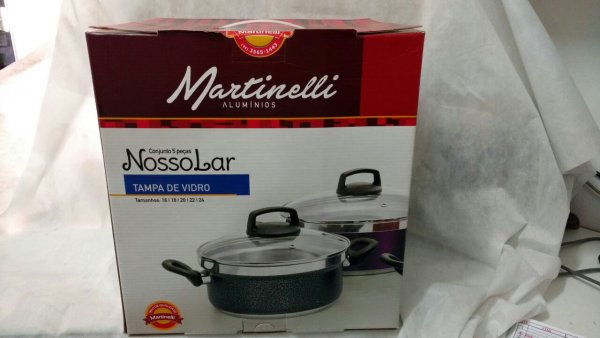 Panela Alumínio Nosso Lar/ Gold Tampa de Vidro = MARTINELLI