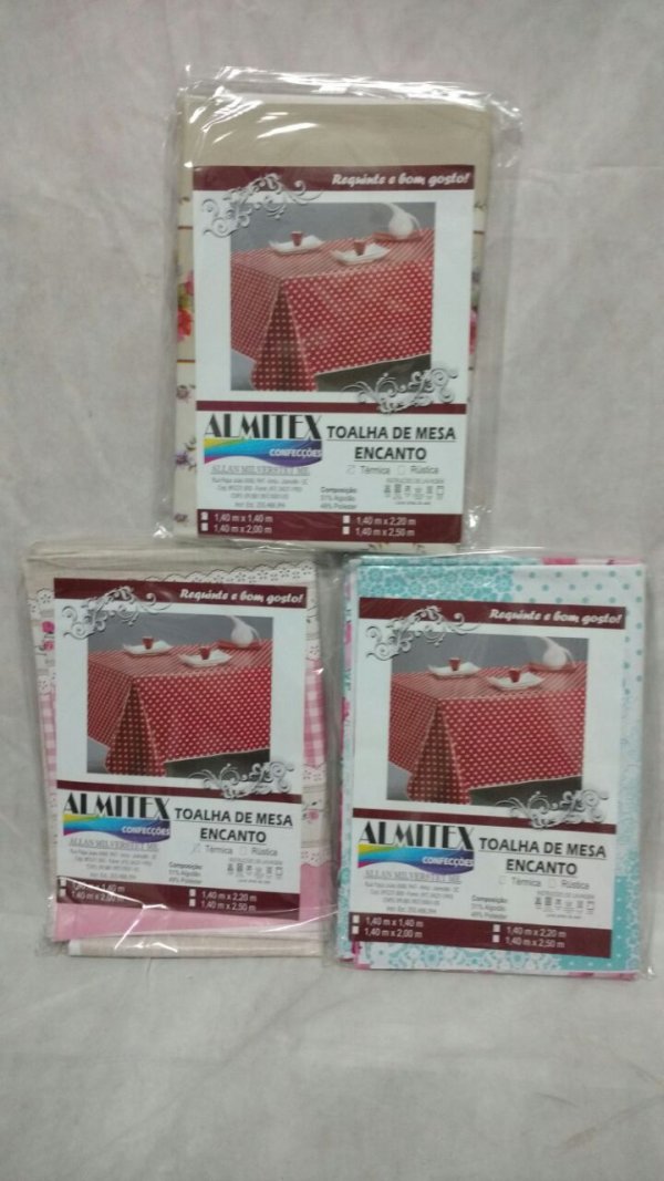 Toalha de Mesa Plastica Termica 1,40x1,40 = ALMITÉX