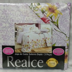 Lençol Solteiro 03 pç Realce 2,50x1,40 - SULTAN