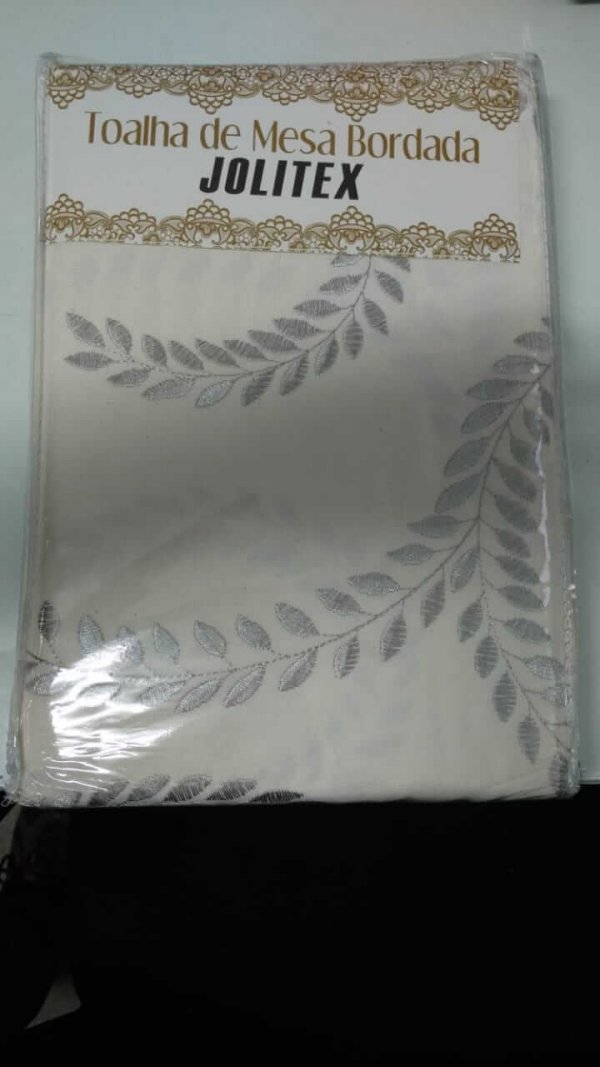 Toalha de Mesa Tecido Bordada 1,40x2,50 - JOLITEX