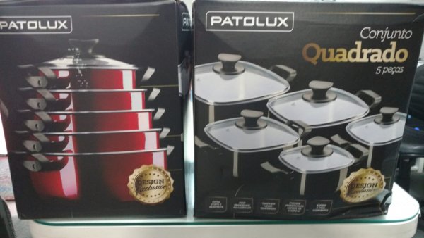 Panela Aluminio 05 Peças Quadrada Craq./Verm. - PATOLUX