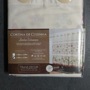 Cortina de Cozinha Estampada 2,20x1,40 - TRANS-DECOR