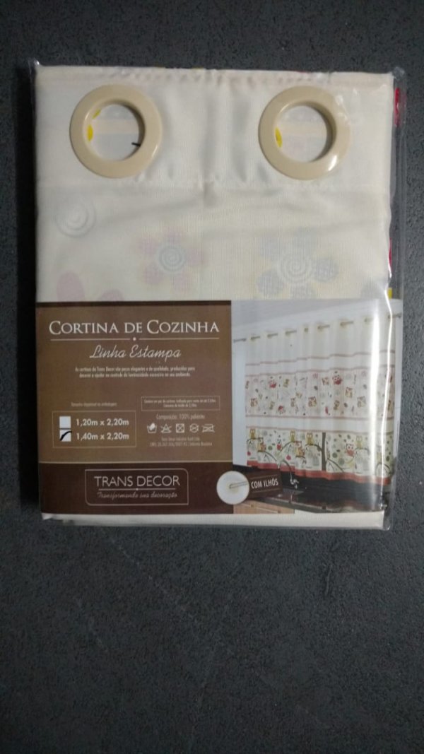 Cortina de Cozinha Estampada 2,20x1,40 - TRANS-DECOR