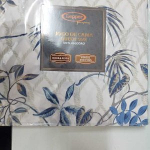 Lençol Casal Queen 2,40x2,60  Dobra Feita 200 Fios Percal = LEPPER