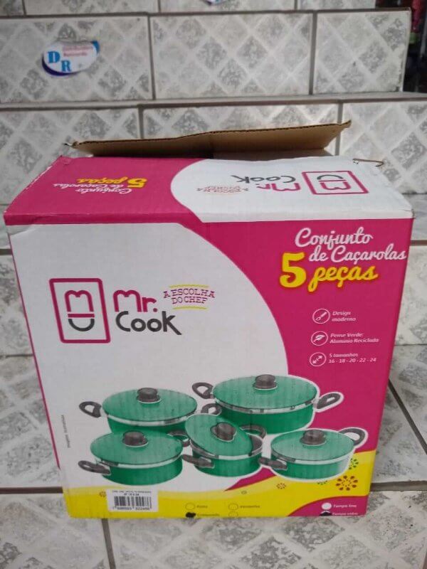 Panela de Aluminio Tampa de Vidro 05 peças - MR. COOK