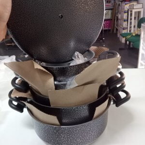 Panela 05 Pçs Tampa de Aluminio Craqueada - Embalagem Plastica- N° 14 a 22 - Remaza