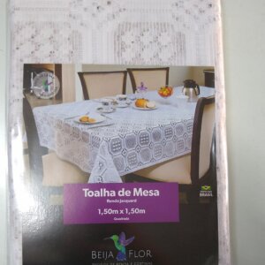 Toalha Mesa Renda Jacquard 1,50x1,50 - BEIJA FLOR