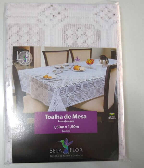 Toalha Mesa Renda Jacquard 1,50x1,50 - BEIJA FLOR