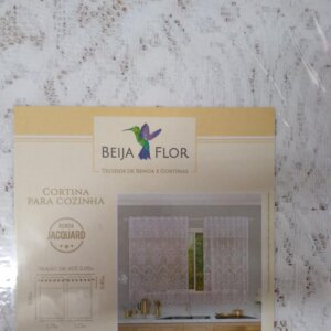 Cortina Cozinha Renda c/ Bandô Mini Marina 1,50 x 2,35 - BEIJA FLOR