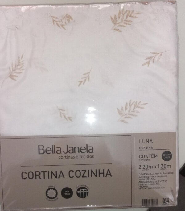 Cortina Cozinha Luna 2,20x1,20 - BELLA JANELA
