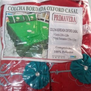Colcha Bordada Oxford Casal 2,25x2,20 - PRIMAVERA ENXOVAIS