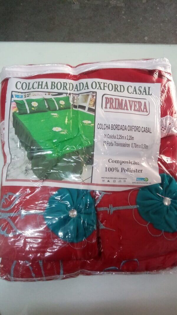 Colcha Bordada Oxford Casal 2,25x2,20 - PRIMAVERA ENXOVAIS