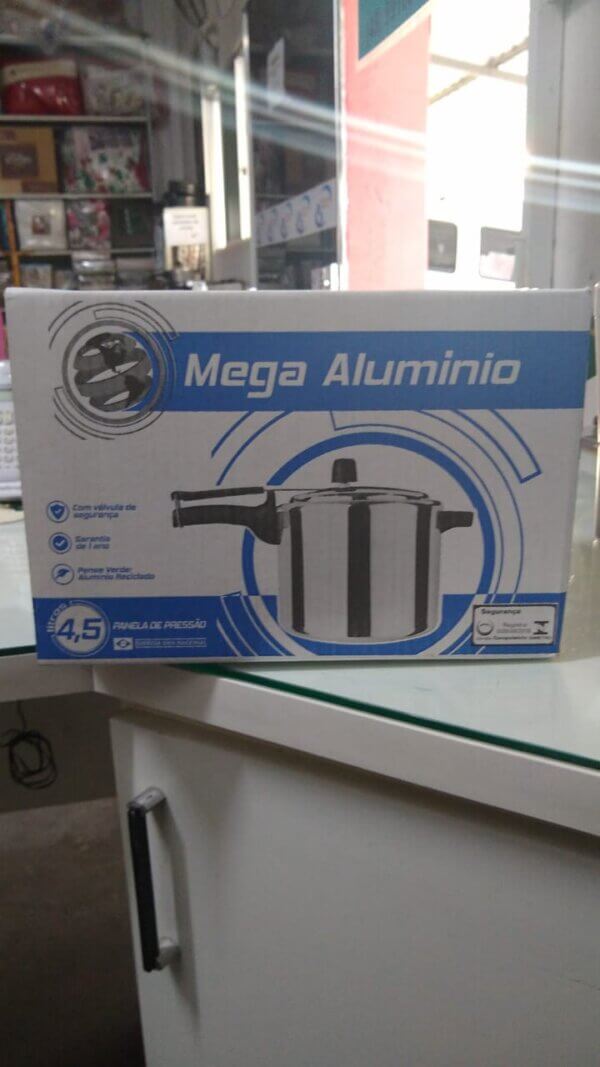 Panela Pressão 4,5 Litros Polida - MEGA ALUMINIO
