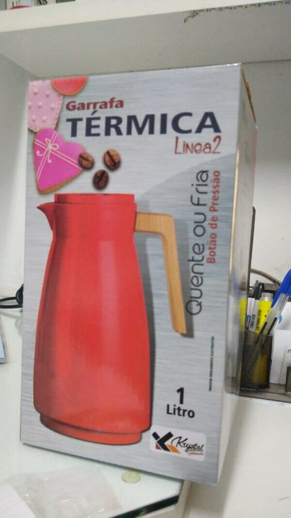 Garrafa Térmica 1 Litro Linea 2 Tampa com Botão - KRYSTAL UTILIDADES