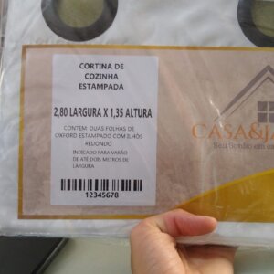 Cortina Cozinha Estampada 2,80 x 1,35 - CASA E JANELA