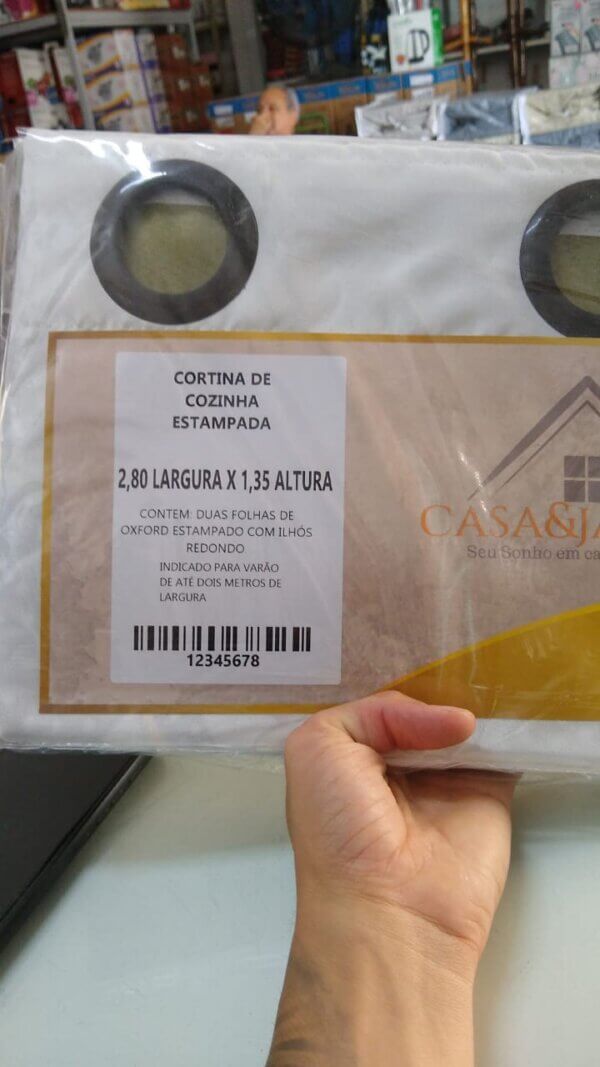 Cortina Cozinha Estampada 2,80 x 1,35 - CASA E JANELA