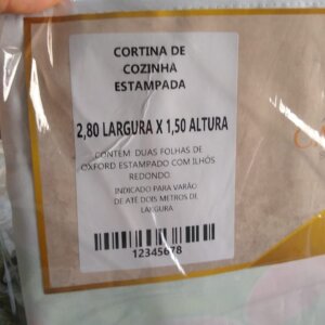 Cortina Cozinha Estampada 2,80 x 1,50 - CASA E JANELA