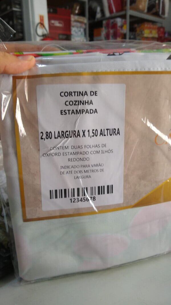 Cortina Cozinha Estampada 2,80 x 1,50 - CASA E JANELA