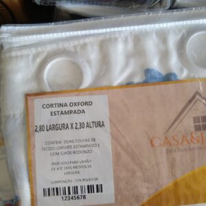 Cortina Oxford Estampada/Lisa 2,80 x 2,30-2,20 - CASA E JANELA
