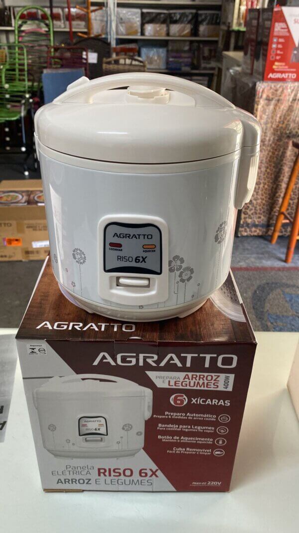 Panela Elétrica Riso Branca 6 Xicaras - AGRATTO