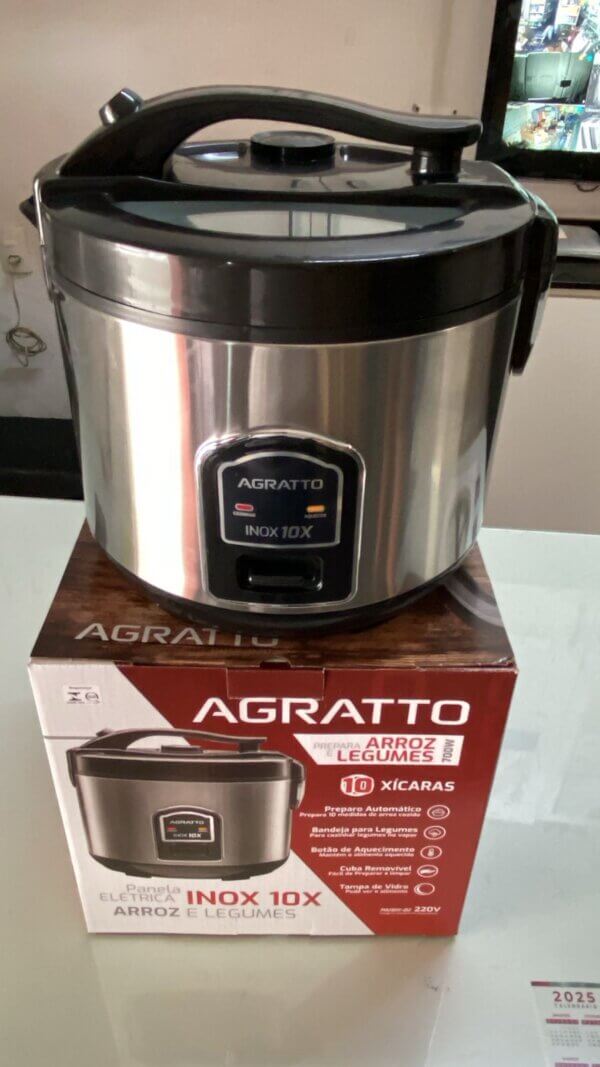 Panela Inox Elétrica Arroz e Legumes 10 Xicaras - AGRATTO