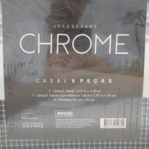 Lençol Casal Chrome 6 Pçs 2,20 x 2,40 - ROZAC