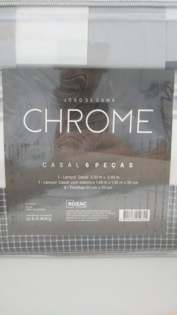 Lençol Casal Chrome 6 Pçs 2,20 x 2,40 - ROZAC