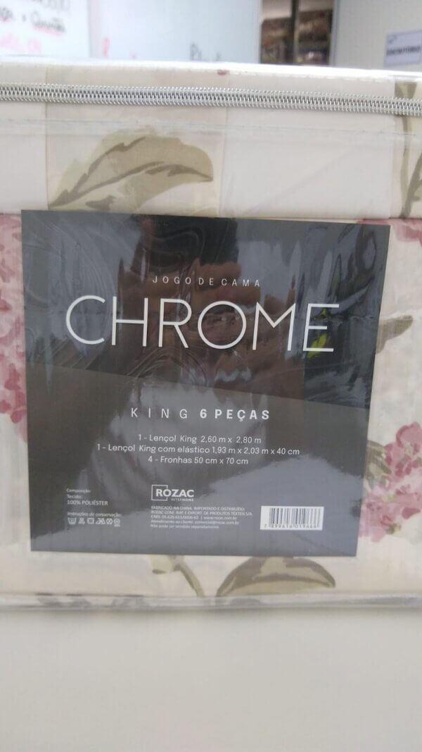 Lençol King Chrome 6 Pçs 2,60 x 2,80 - ROZAC