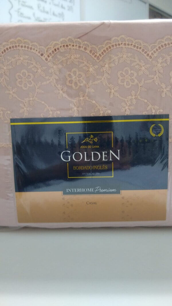 Lençol Casal Golden Bordado Inglês 4 pçs 2,20 x 2,40 - ROZAC