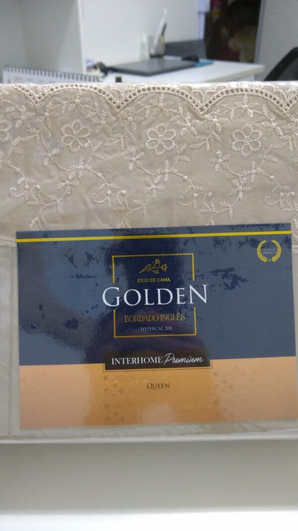 Lençol Queen Golden Bordado Inglês 4 Pçs 2,40 x 2,60 - ROZAC