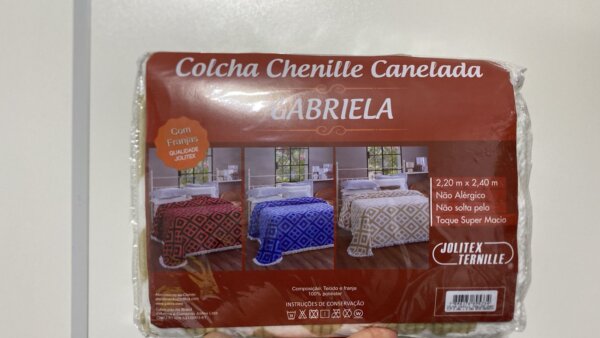 Colcha Chenille Canelada Gabriela 2,20 x 2,40 - JOLITEX