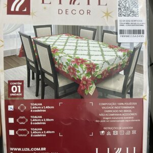 Toalha De Mesa Estampada Natal Lolla 1,40 x 2,10 - LIZIL DECOR